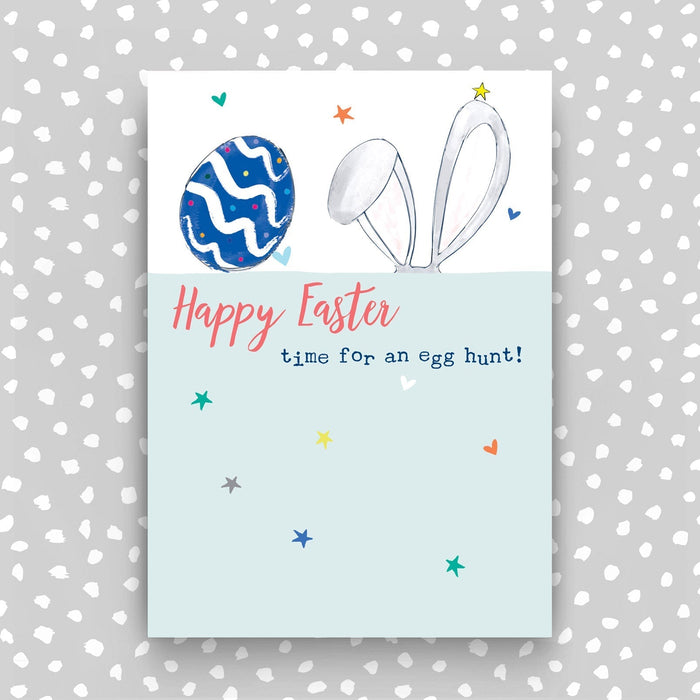 Happy Easter Card - time for an Egg Hunt (Blue) (SS71)