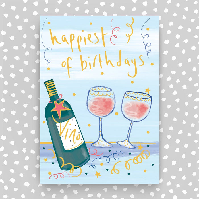 Happiest of birthdays card - Wine (SUN11)