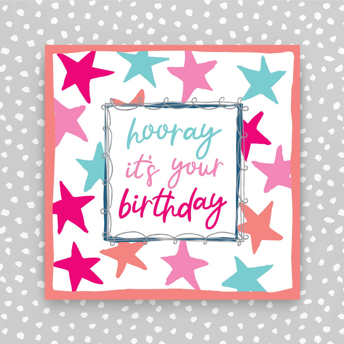 Hooray it's your Birthday Card - stars (TF82)