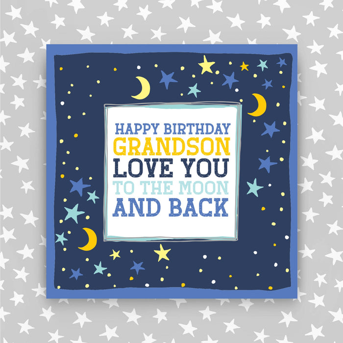 Happy Birthday - Grandson love you to the moon and back Card (TF95)