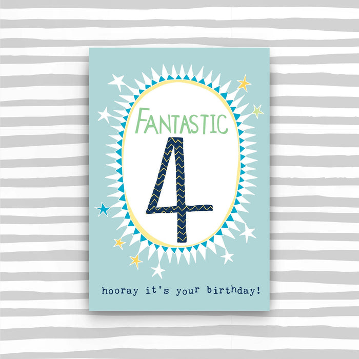 4th Birthday Card - Boy (TS14)