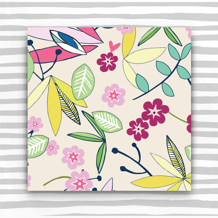 Gift wrap for her- Floral on yellow (2 sheets - WR51)