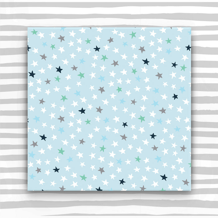 Giftwrap - Stars on baby blue (2 sheets - WR57)