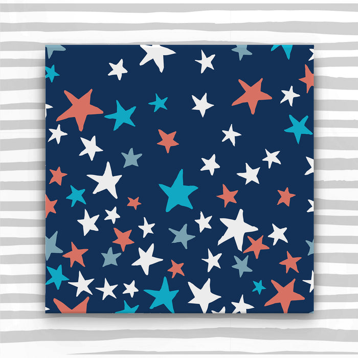 Giftwrap - Stars blue and orange (2 sheets - WR62)