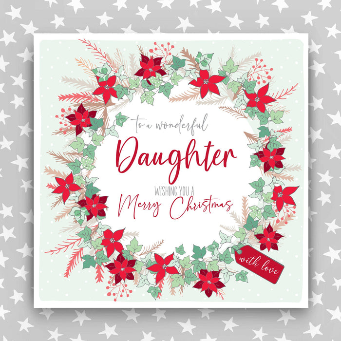 Daughter - Large Wreath Christmas Card (XGAR03)